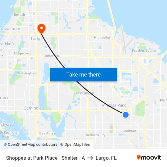 Shoppes at Park Place - Shelter - A to Largo, FL map