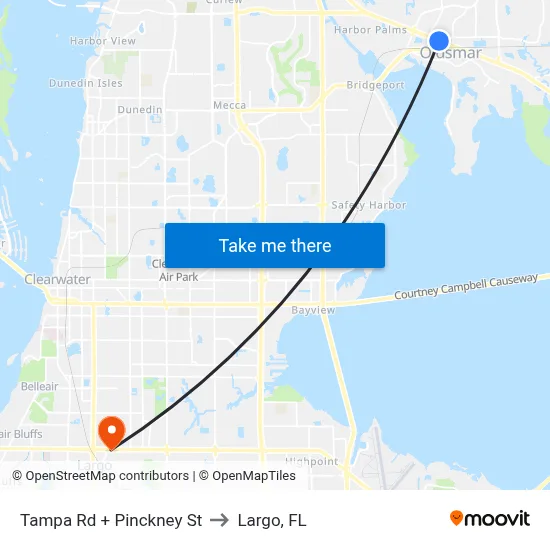 Tampa Rd + Pinckney St to Largo, FL map
