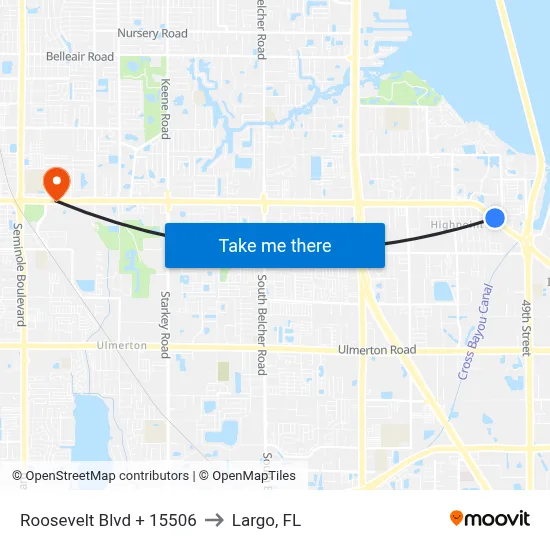 Roosevelt Blvd + 15506 to Largo, FL map