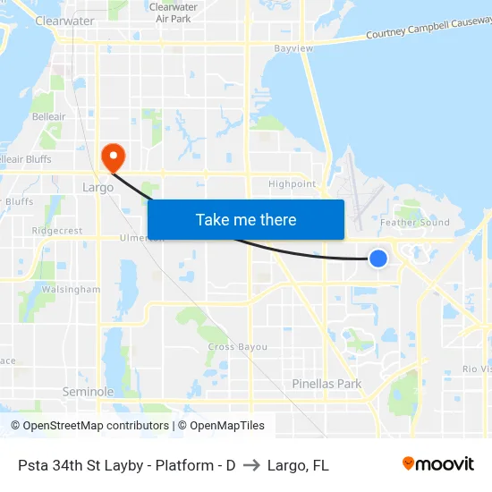 Psta 34th St Layby - Platform - D to Largo, FL map
