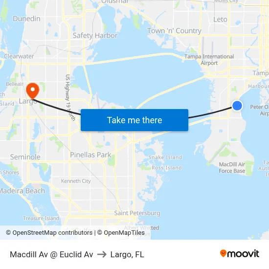 Macdill Av @ Euclid Av to Largo, FL map