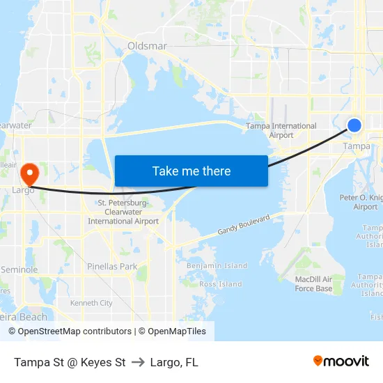 Tampa St @ Keyes St to Largo, FL map