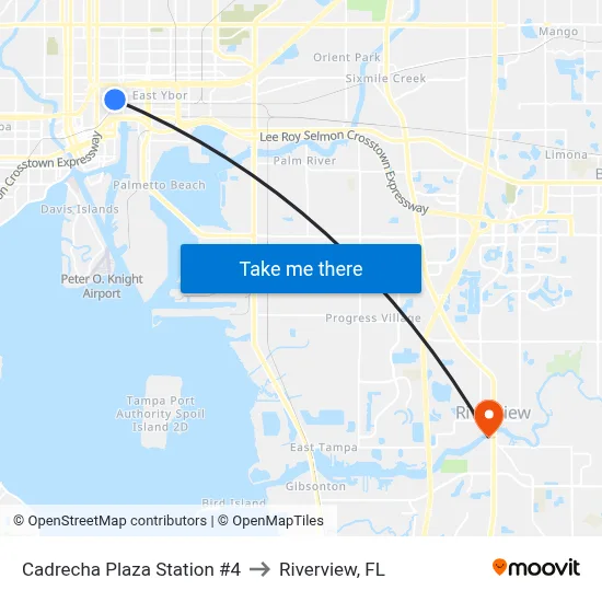 Cadrecha Plaza Station #4 to Riverview, FL map