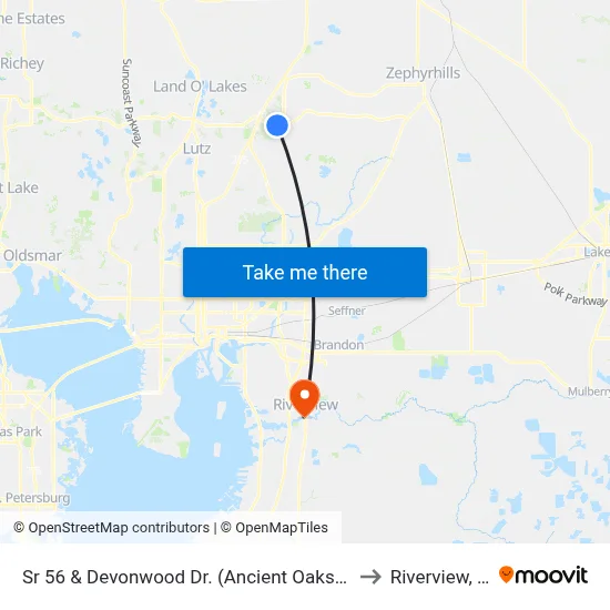 Sr 56 & Devonwood Dr. (Ancient Oaks Blvd to Riverview, FL map