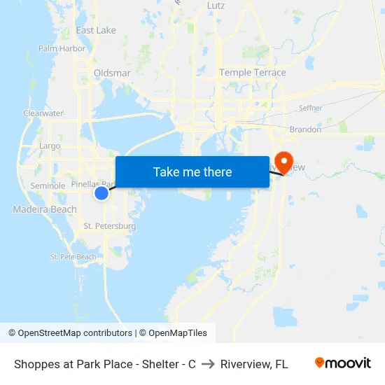 Shoppes at Park Place - Shelter - C to Riverview, FL map