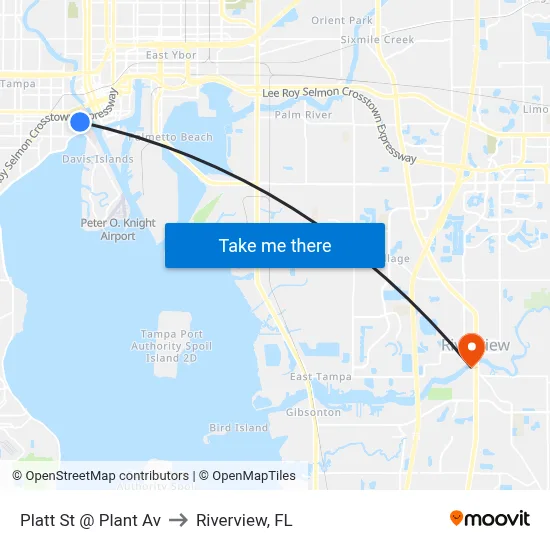 Platt St @ Plant Av to Riverview, FL map