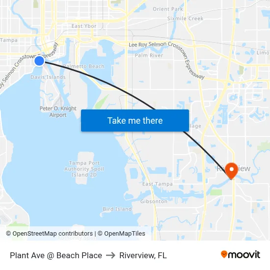 Plant Ave @ Beach Place to Riverview, FL map
