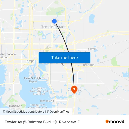 Fowler Av @ Raintree Blvd to Riverview, FL map