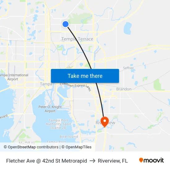 Fletcher Ave @ 42nd St Metrorapid to Riverview, FL map