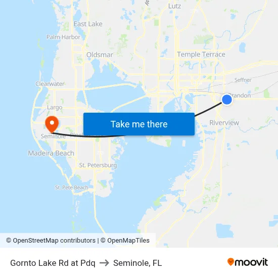 Gornto Lake Rd at Pdq to Seminole, FL map