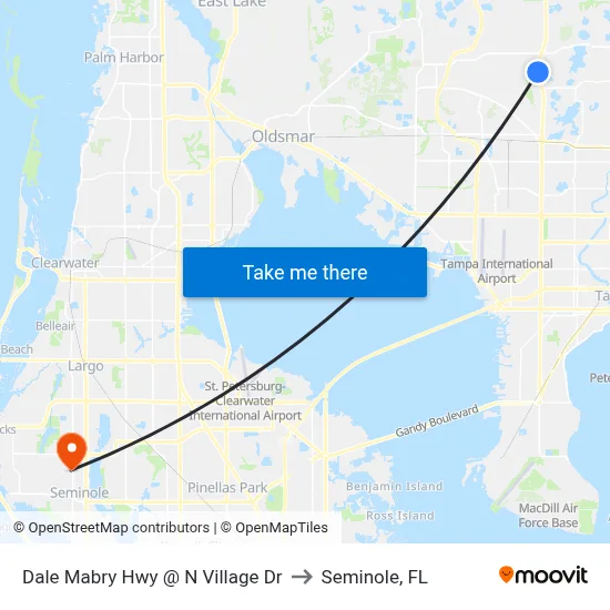 Dale Mabry Hwy @ N Village Dr to Seminole, FL map