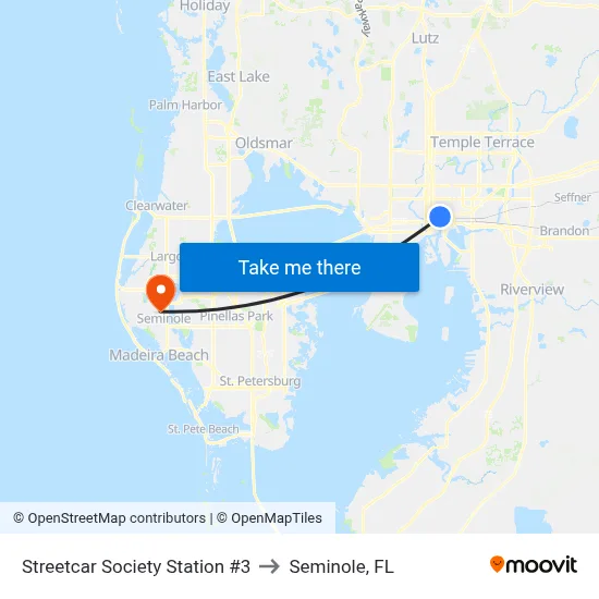 Streetcar Society Station #3 to Seminole, FL map