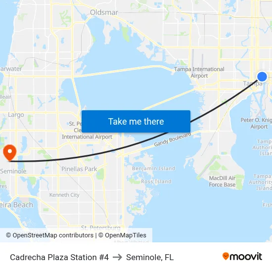 Cadrecha Plaza Station #4 to Seminole, FL map