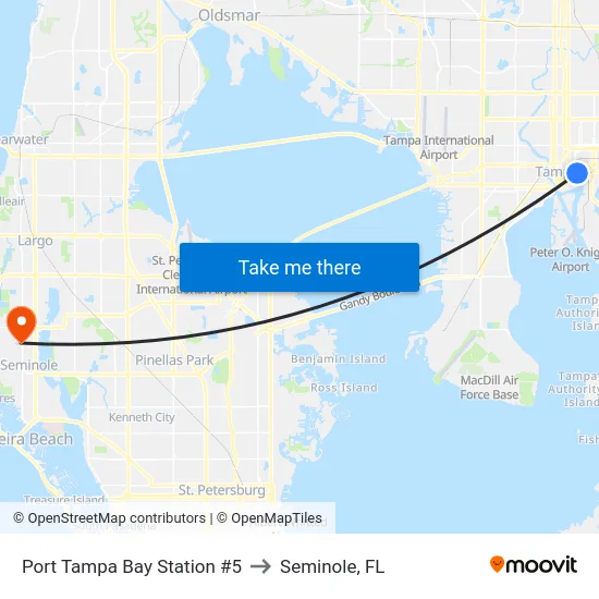 Port Tampa Bay Station #5 to Seminole, FL map