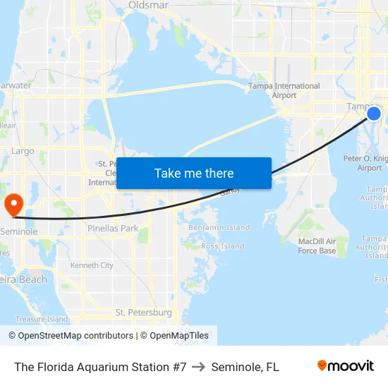The Florida Aquarium Station #7 to Seminole, FL map