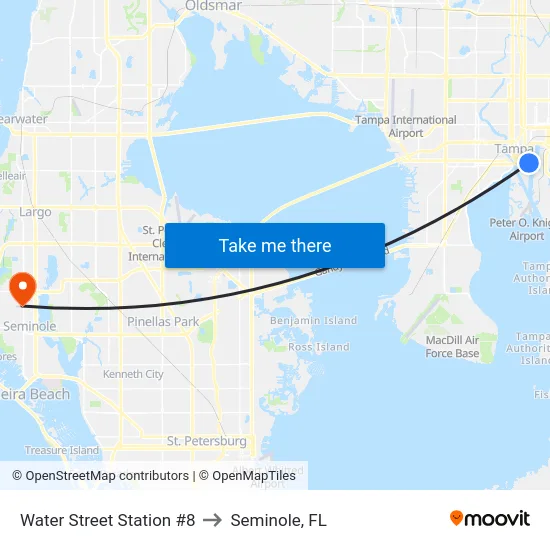 Water Street Station #8 to Seminole, FL map