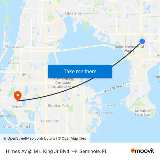 Himes Av @ M L King Jr Blvd to Seminole, FL map