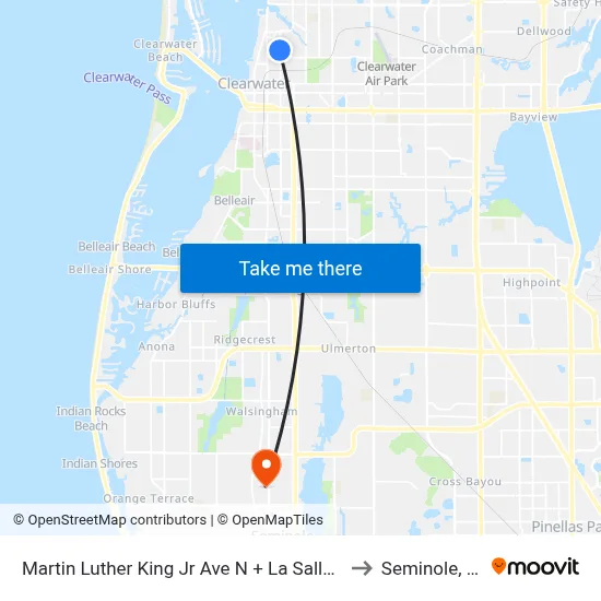 Martin Luther King Jr Ave N + La Salle St to Seminole, FL map