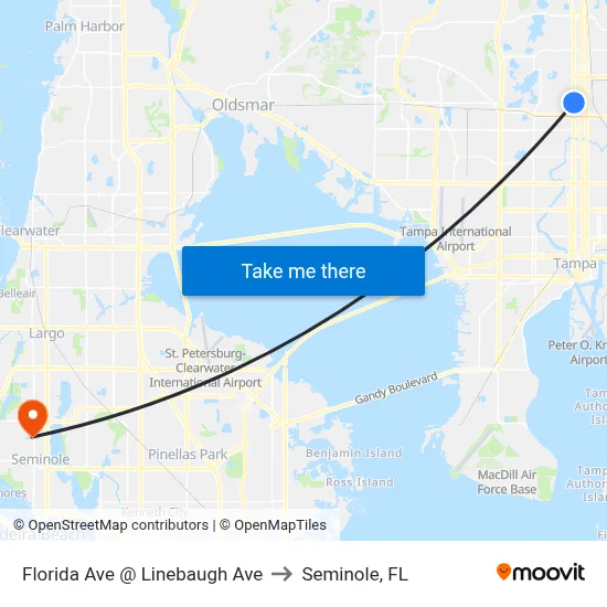 Florida Ave @ Linebaugh Ave to Seminole, FL map