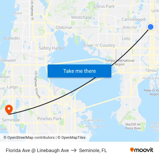 Florida Ave @ Linebaugh Ave to Seminole, FL map