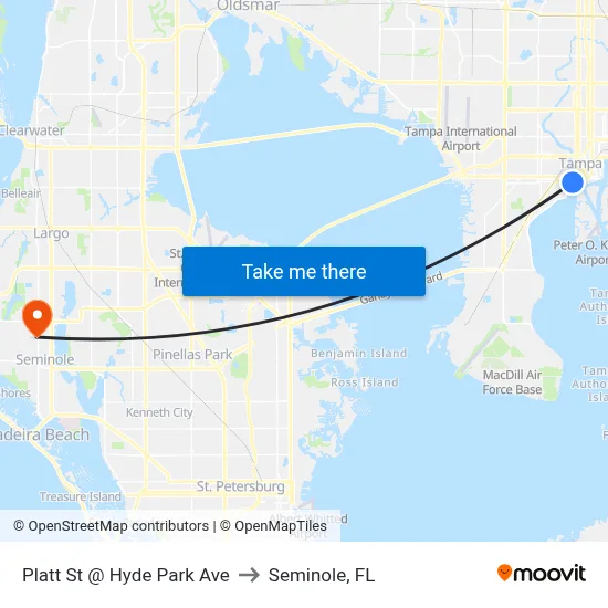 Platt St @ Hyde Park Ave to Seminole, FL map