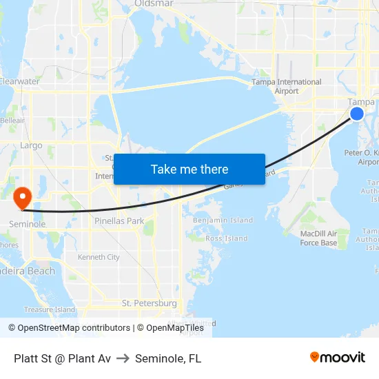 Platt St @ Plant Av to Seminole, FL map