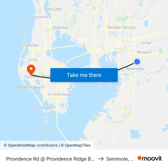 Providence Rd @ Providence Ridge Blvd to Seminole, FL map