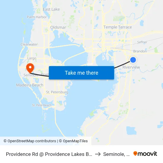 Providence Rd @ Providence Lakes Blvd to Seminole, FL map