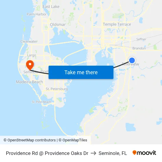 Providence Rd @ Providence Oaks Dr to Seminole, FL map