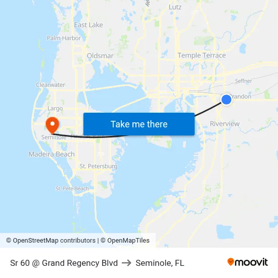 Sr 60 @ Grand Regency Blvd to Seminole, FL map