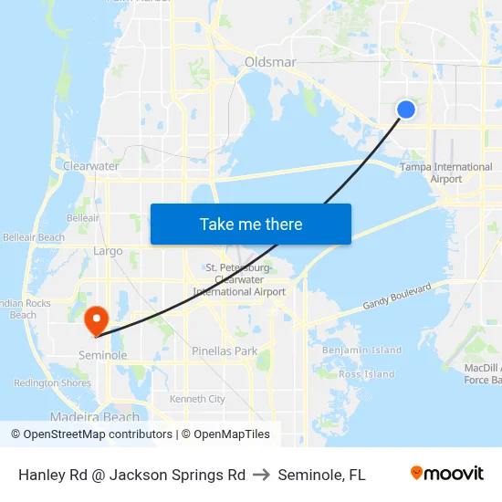 Hanley Rd @ Jackson Springs Rd to Seminole, FL map