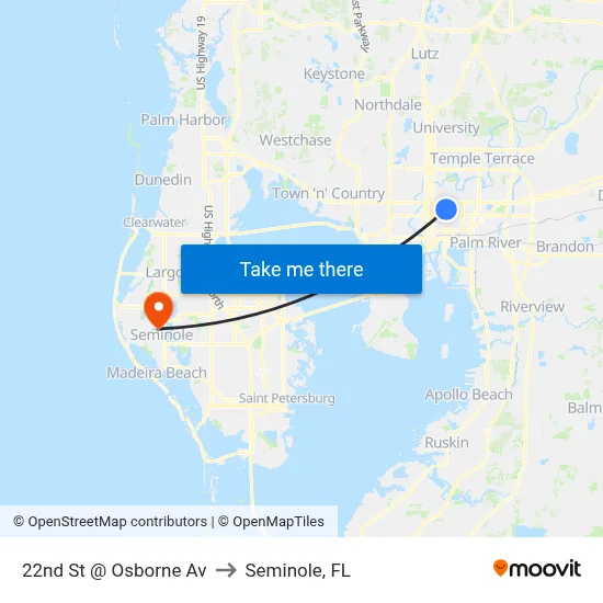 22nd St @ Osborne Av to Seminole, FL map