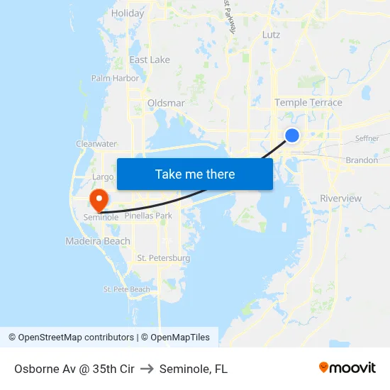 Osborne Av @ 35th Cir to Seminole, FL map