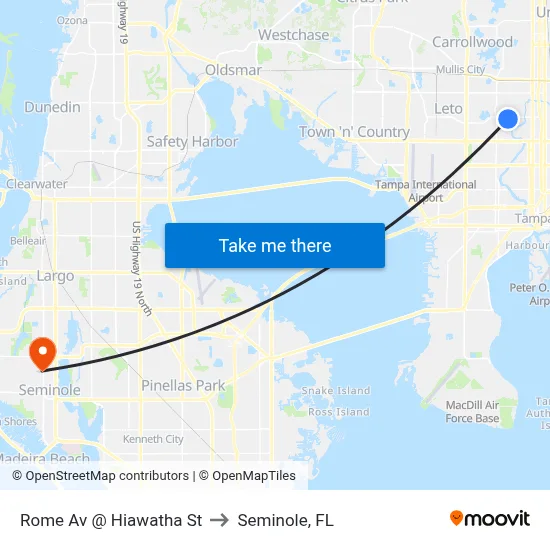Rome Av @ Hiawatha St to Seminole, FL map
