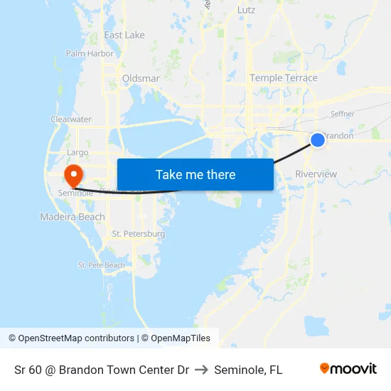Sr 60 @ Brandon Town Center Dr to Seminole, FL map
