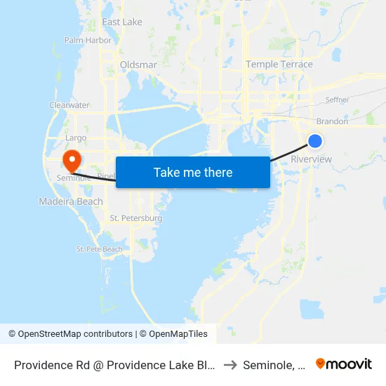 Providence Rd @ Providence Lake Blvd to Seminole, FL map