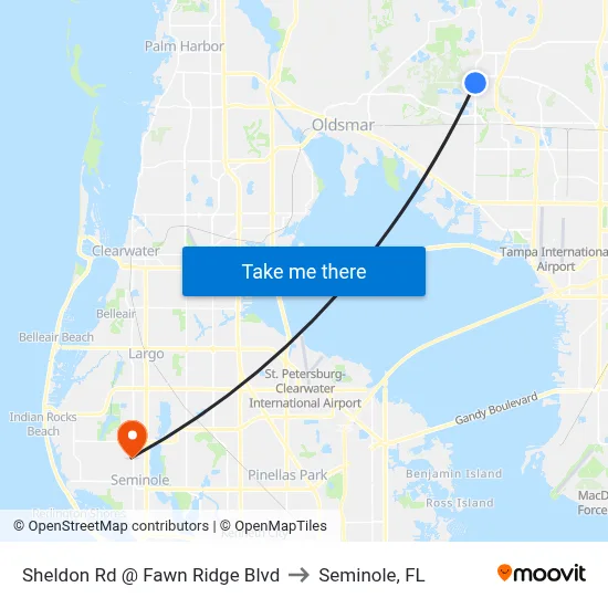 Sheldon Rd @ Fawn Ridge Blvd to Seminole, FL map