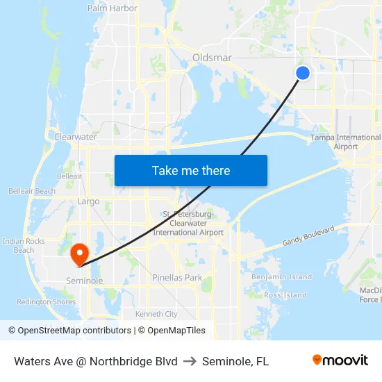 Waters Ave @ Northbridge Blvd to Seminole, FL map