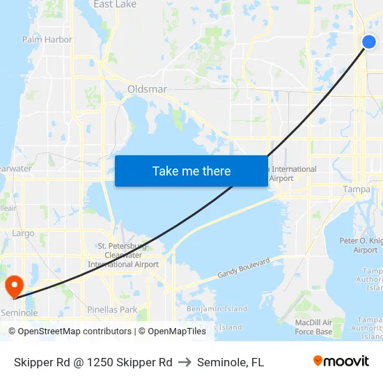 Skipper Rd @ 1250 Skipper Rd to Seminole, FL map