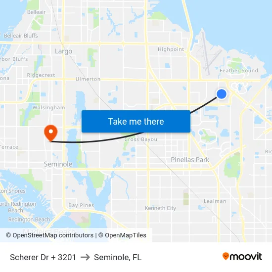 Scherer Dr + 3201 to Seminole, FL map