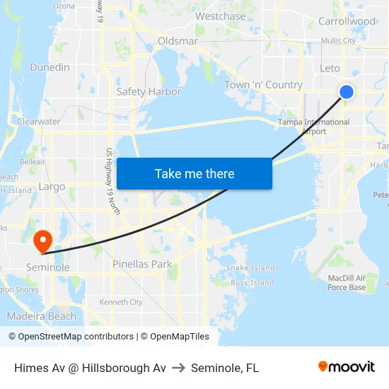 Himes Av @ Hillsborough Av to Seminole, FL map