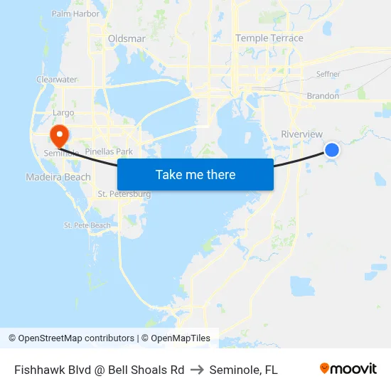Fishhawk Blvd @ Bell Shoals Rd to Seminole, FL map