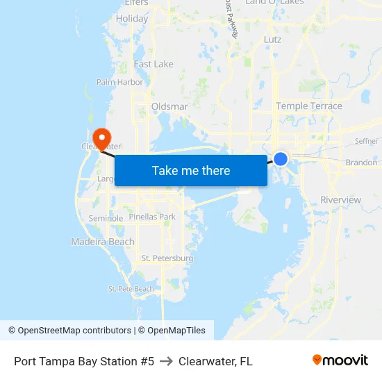 Port Tampa Bay Station #5 to Clearwater, FL map