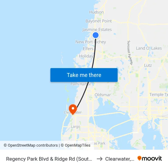 Regency Park Blvd & Ridge Rd (South Side to Clearwater, FL map