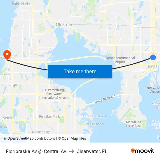 Floribraska Av @ Central Av to Clearwater, FL map