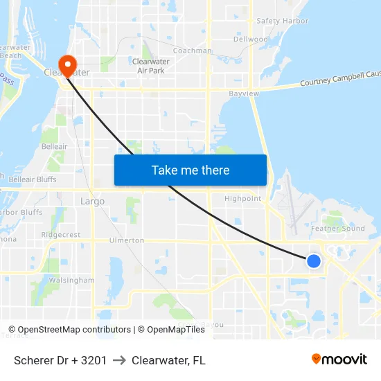 Scherer Dr + 3201 to Clearwater, FL map