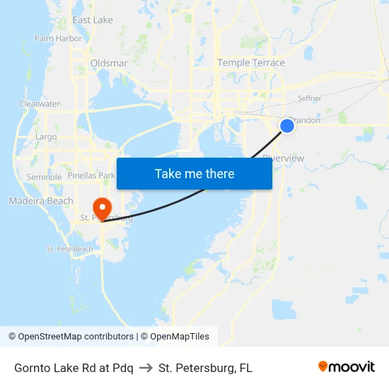 Gornto Lake Rd at Pdq to St. Petersburg, FL map
