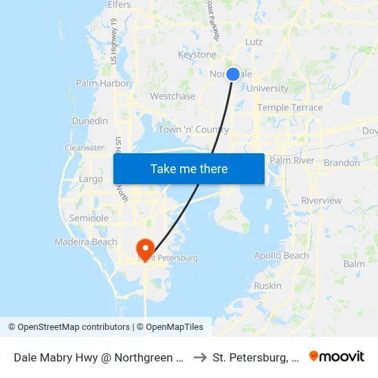 Dale Mabry Hwy @ Northgreen Av to St. Petersburg, FL map