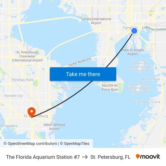 The Florida Aquarium Station #7 to St. Petersburg, FL map