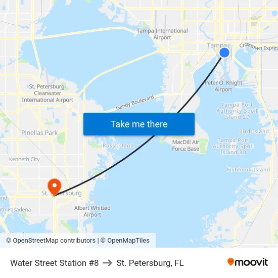 Water Street Station #8 to St. Petersburg, FL map